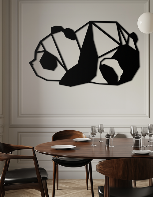 Load image into Gallery viewer, Geometric Sleeping Panda Metal Wall Art - Minimalist & Modern Decor - KAF195