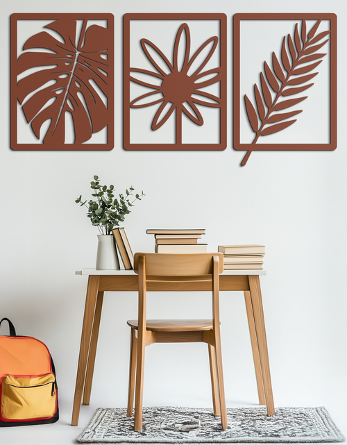 Load image into Gallery viewer, Botanical Metal Wall Art Set - Nature-Inspired Minimalist Decor - KAF198