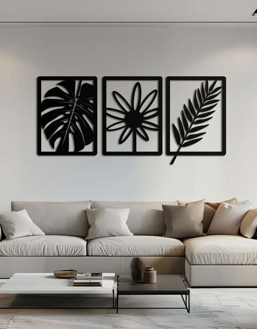 Load image into Gallery viewer, Botanical Metal Wall Art Set - Nature-Inspired Minimalist Decor - KAF198