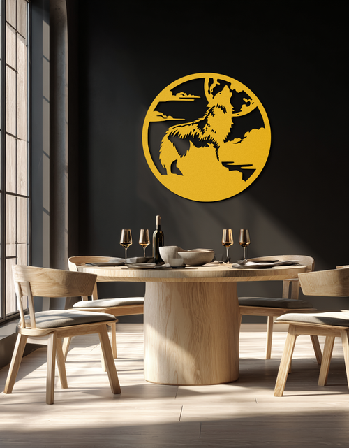 Load image into Gallery viewer, Howling Wolf Metal Wall Art - Nature-Inspired Minimalist Decor - KAF200