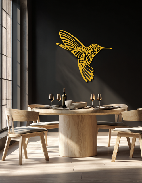 Load image into Gallery viewer, Hummingbird Metal Wall Art - Elegant Nature-Inspired Decor - KAF203