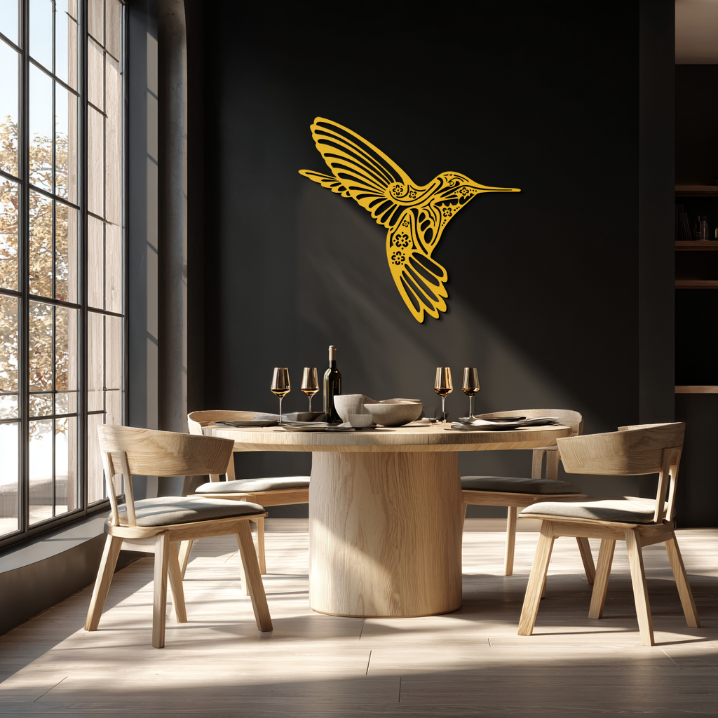 Hummingbird Metal Wall Art - Elegant Nature-Inspired Decor - KAF203