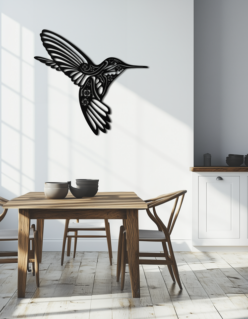 Load image into Gallery viewer, Hummingbird Metal Wall Art - Elegant Nature-Inspired Decor - KAF203