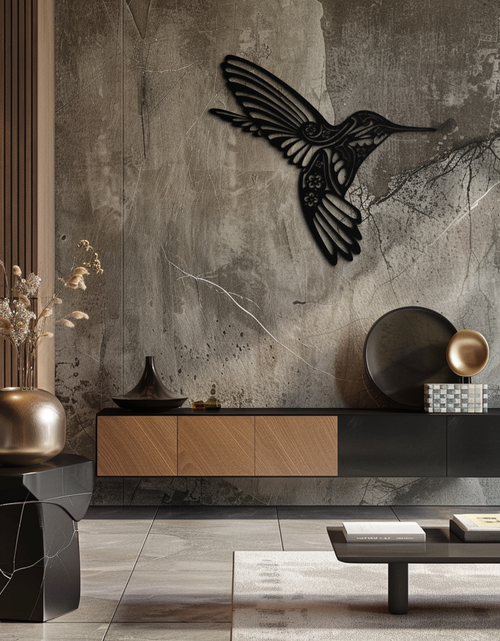 Load image into Gallery viewer, Hummingbird Metal Wall Art - Elegant Nature-Inspired Decor - KAF203
