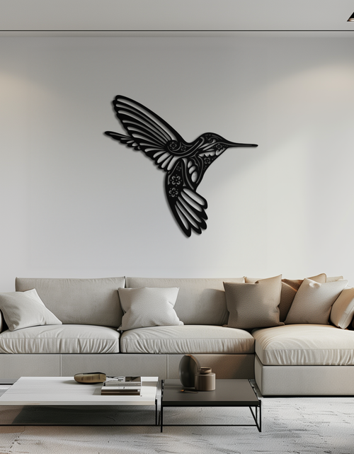 Load image into Gallery viewer, Hummingbird Metal Wall Art - Elegant Nature-Inspired Decor - KAF203