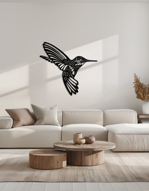 Load image into Gallery viewer, Hummingbird Metal Wall Art - Elegant Nature-Inspired Decor - KAF203