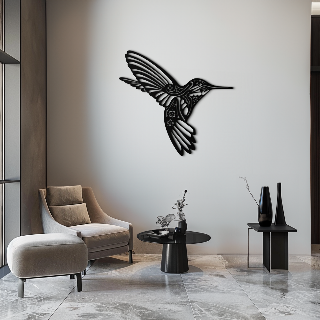 Hummingbird Metal Wall Art - Elegant Nature-Inspired Decor - KAF203