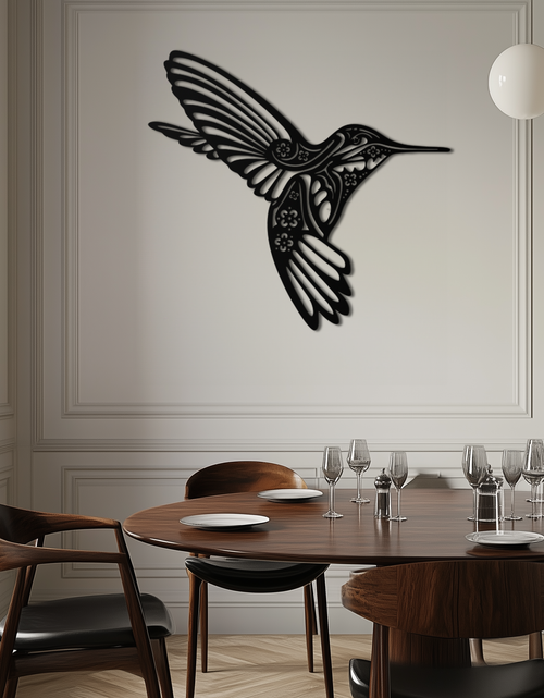 Load image into Gallery viewer, Hummingbird Metal Wall Art - Elegant Nature-Inspired Decor - KAF203