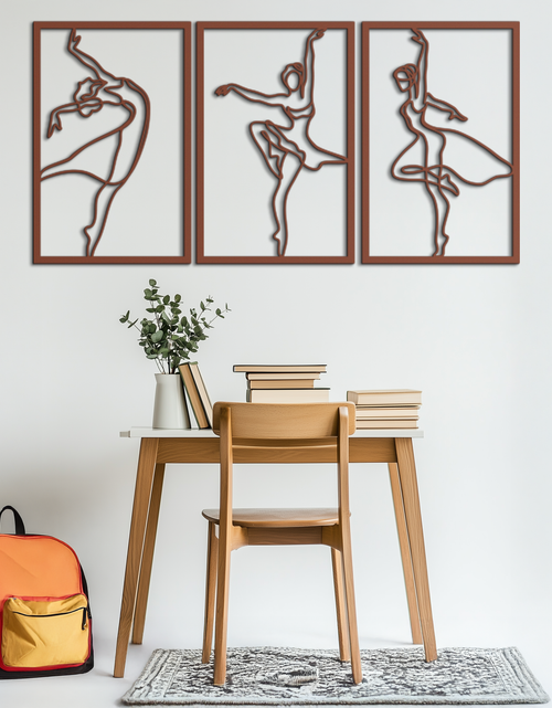 Load image into Gallery viewer, Elegant Ballerina Trio Metal Wall Art - Graceful Dance Silhouettes - KAF205