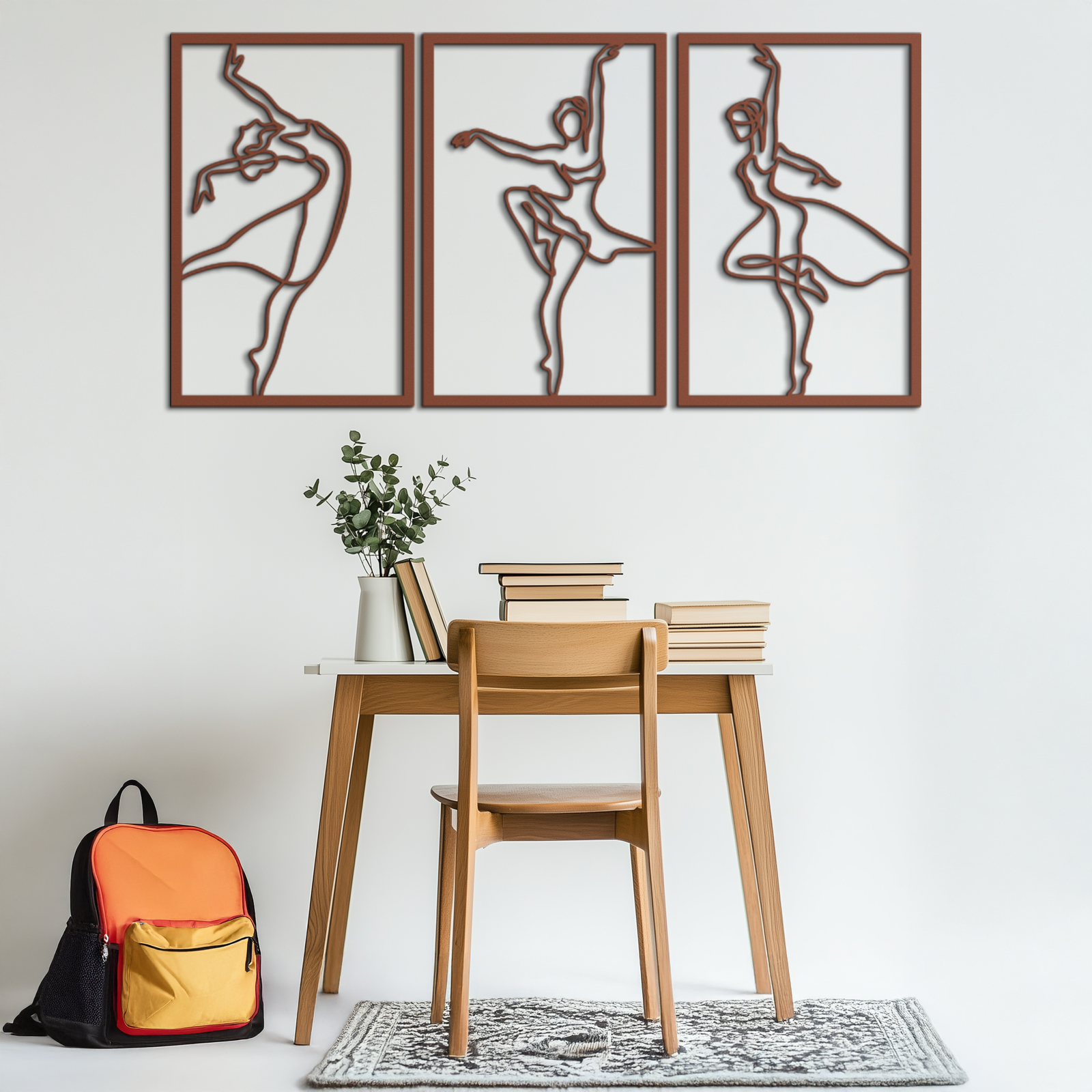 Elegant Ballerina Trio Metal Wall Art - Graceful Dance Silhouettes - KAF205