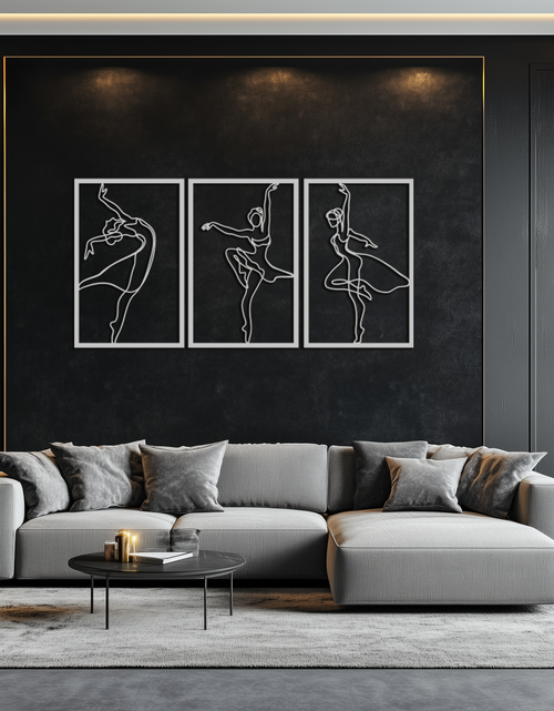 Load image into Gallery viewer, Elegant Ballerina Trio Metal Wall Art - Graceful Dance Silhouettes - KAF205