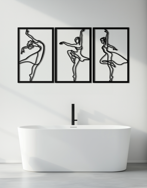 Load image into Gallery viewer, Elegant Ballerina Trio Metal Wall Art - Graceful Dance Silhouettes - KAF205