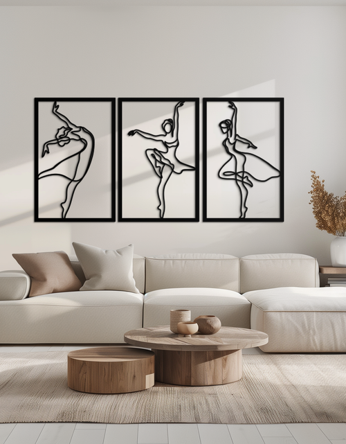 Load image into Gallery viewer, Elegant Ballerina Trio Metal Wall Art - Graceful Dance Silhouettes - KAF205