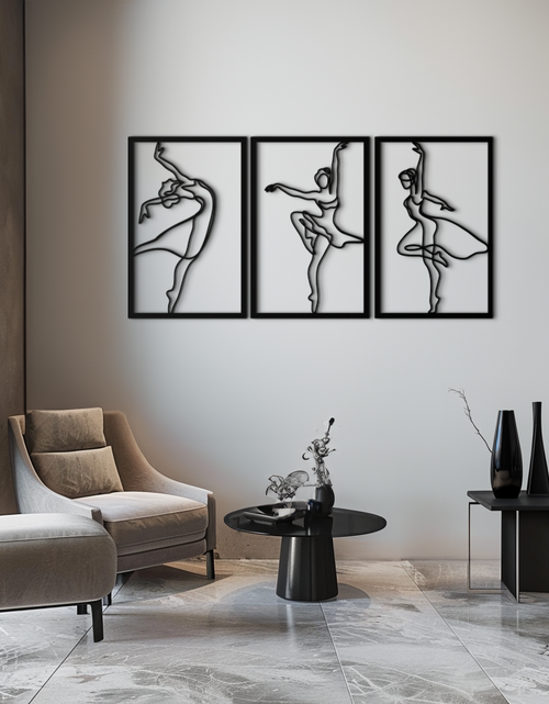 Load image into Gallery viewer, Elegant Ballerina Trio Metal Wall Art - Graceful Dance Silhouettes - KAF205