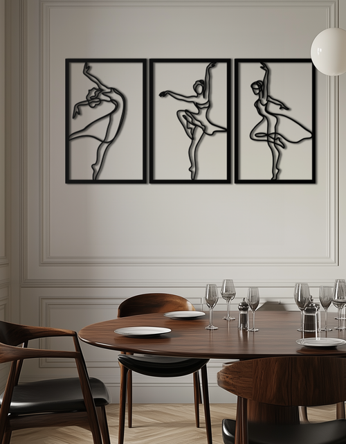 Load image into Gallery viewer, Elegant Ballerina Trio Metal Wall Art - Graceful Dance Silhouettes - KAF205
