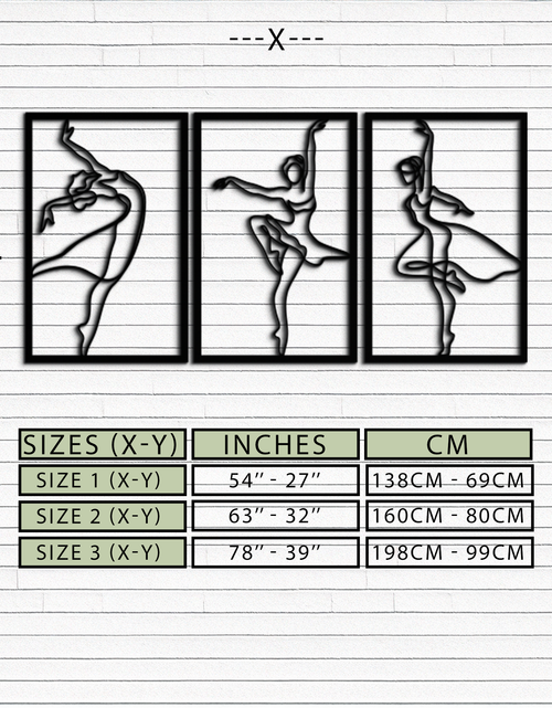 Load image into Gallery viewer, Elegant Ballerina Trio Metal Wall Art - Graceful Dance Silhouettes - KAF205