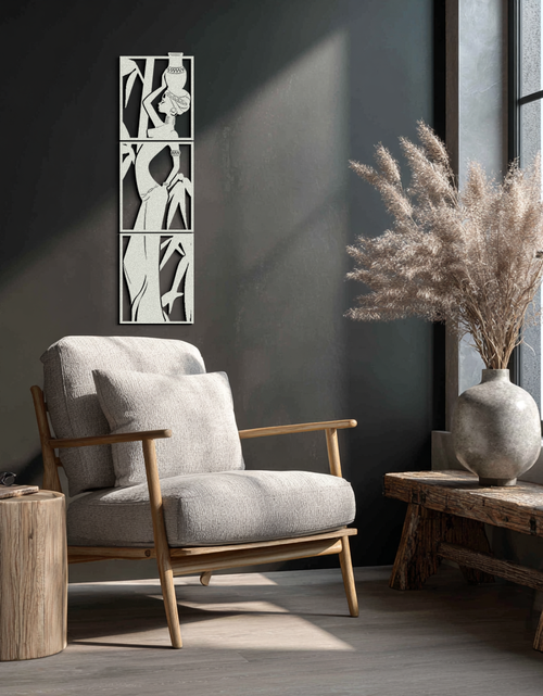 Load image into Gallery viewer, African Woman Metal Wall Art - Elegant Tribal Home Decor - KAF206