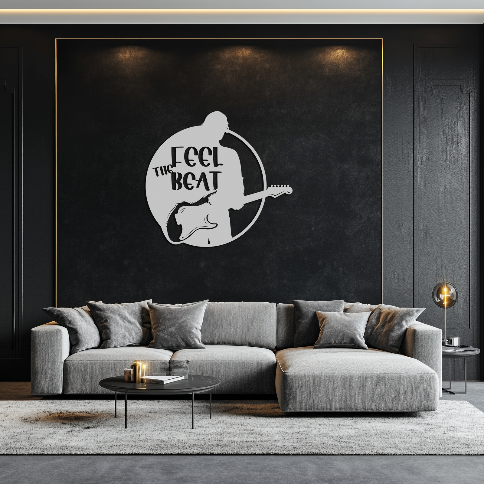 Feel the Beat Metal Wall Art - Music-Inspired Decor - KAF210