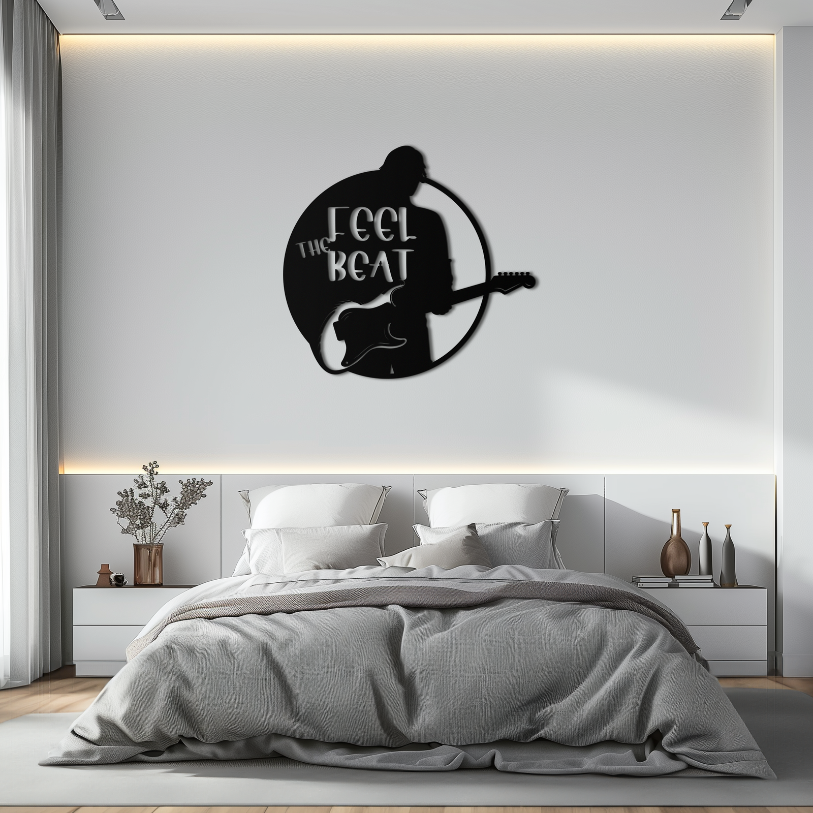 Feel the Beat Metal Wall Art - Music-Inspired Decor - KAF210
