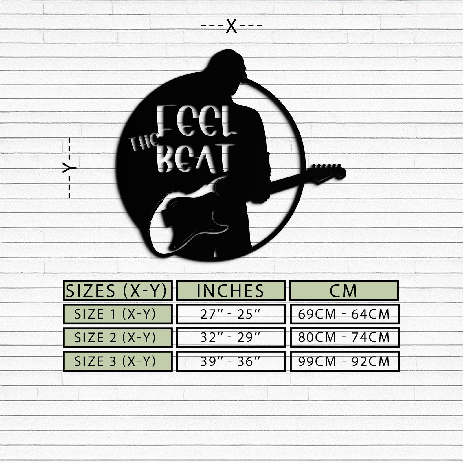 Feel the Beat Metal Wall Art - Music-Inspired Decor - KAF210
