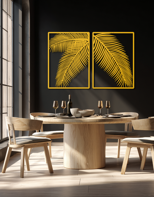 Load image into Gallery viewer, Palm Leaf Metal Wall Art – Tropical Minimalist Decor - KAF212