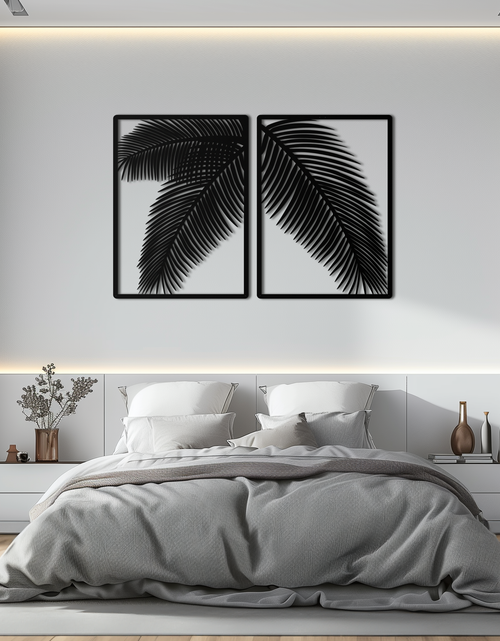 Load image into Gallery viewer, Palm Leaf Metal Wall Art – Tropical Minimalist Decor - KAF212