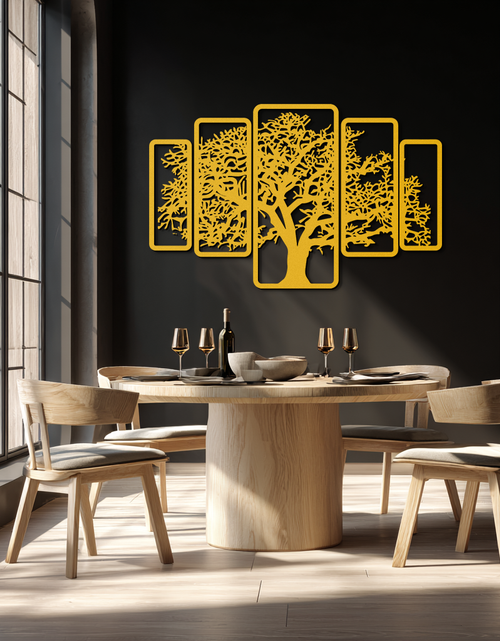 Load image into Gallery viewer, Multi-Panel Tree Metal Wall Art – Nature-Inspired Decor - KAF213