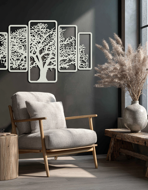Load image into Gallery viewer, Multi-Panel Tree Metal Wall Art – Nature-Inspired Decor - KAF213
