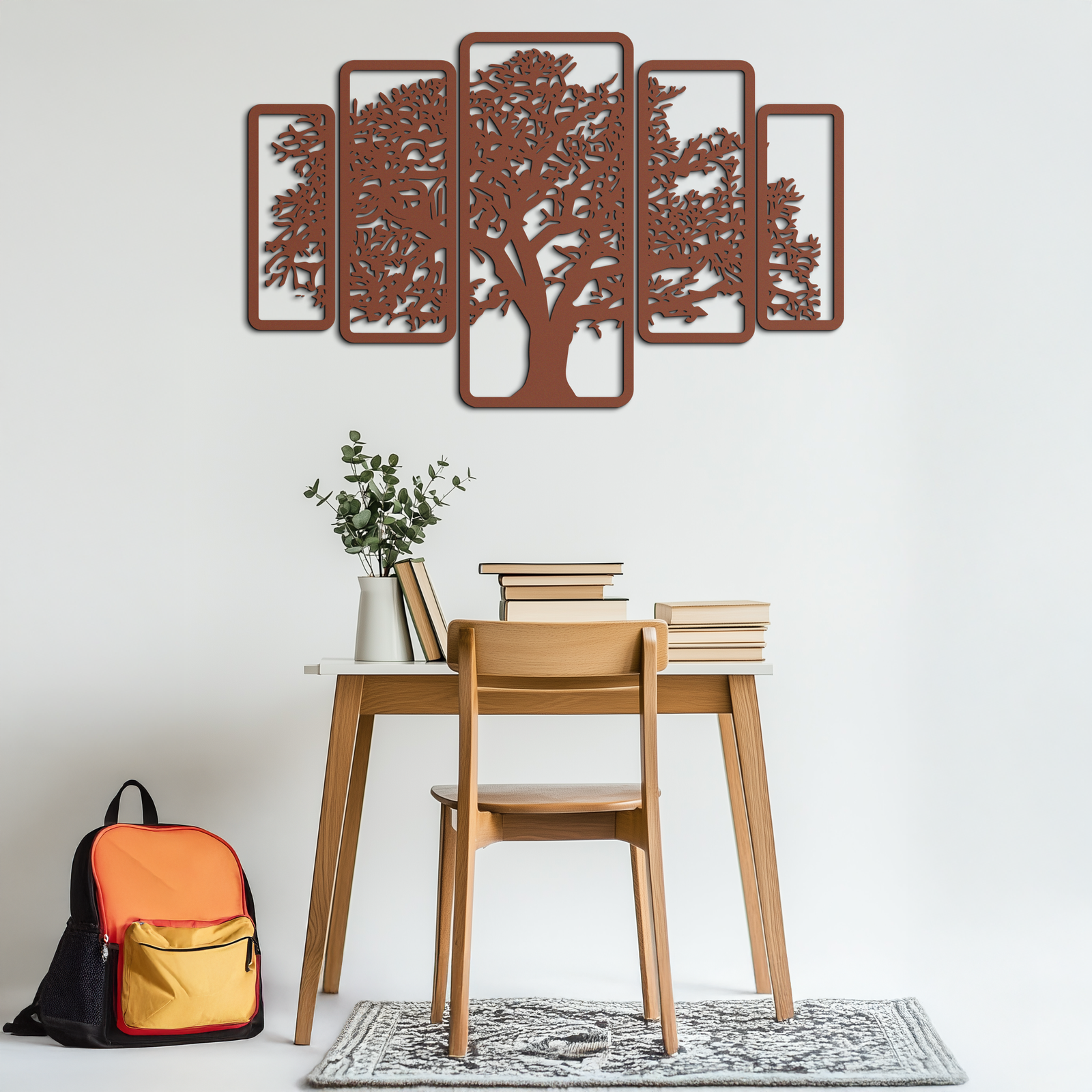 Multi-Panel Tree Metal Wall Art – Nature-Inspired Decor - KAF213