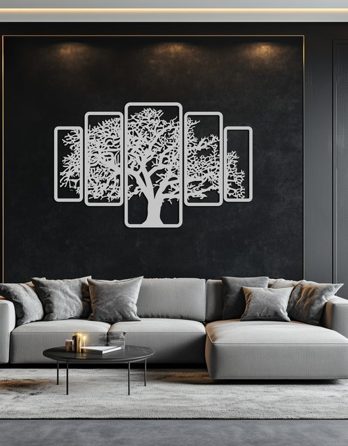 Load image into Gallery viewer, Multi-Panel Tree Metal Wall Art – Nature-Inspired Decor - KAF213