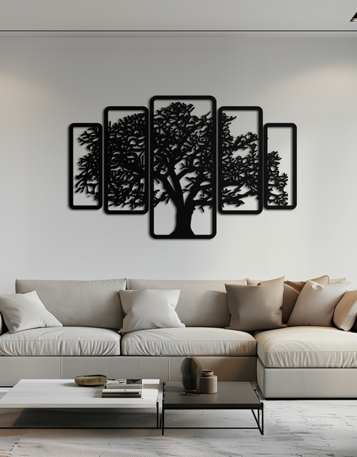 Load image into Gallery viewer, Multi-Panel Tree Metal Wall Art – Nature-Inspired Decor - KAF213