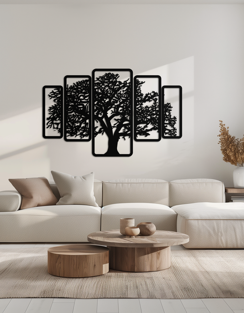 Load image into Gallery viewer, Multi-Panel Tree Metal Wall Art – Nature-Inspired Decor - KAF213