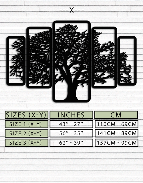Load image into Gallery viewer, Multi-Panel Tree Metal Wall Art – Nature-Inspired Decor - KAF213