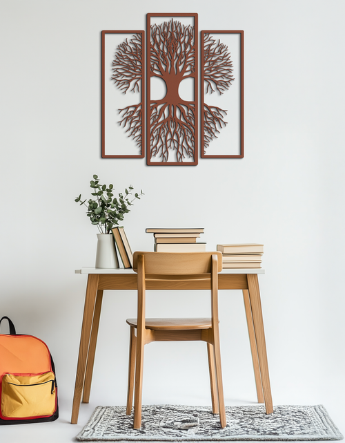 Load image into Gallery viewer, Tree of Life Metal Wall Art – 3-Panel Nature Decor - KAF214