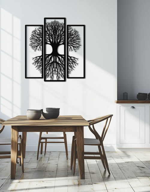 Load image into Gallery viewer, Tree of Life Metal Wall Art – 3-Panel Nature Decor - KAF214