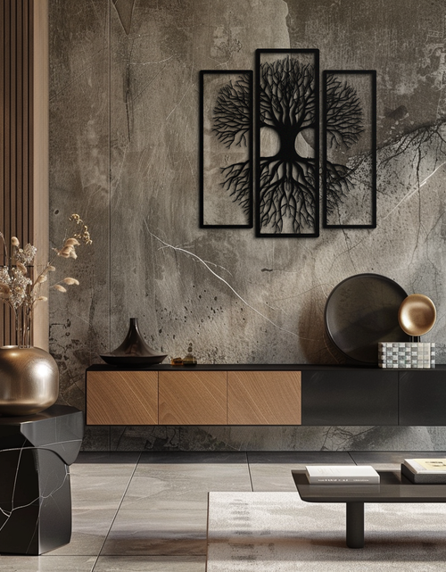 Load image into Gallery viewer, Tree of Life Metal Wall Art – 3-Panel Nature Decor - KAF214