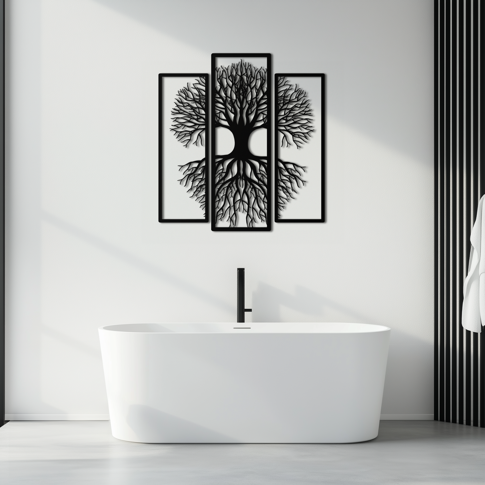Tree of Life Metal Wall Art – 3-Panel Nature Decor - KAF214