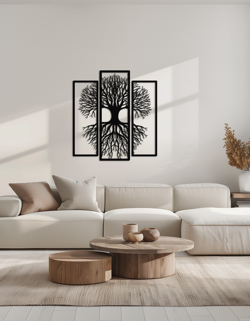 Load image into Gallery viewer, Tree of Life Metal Wall Art – 3-Panel Nature Decor - KAF214