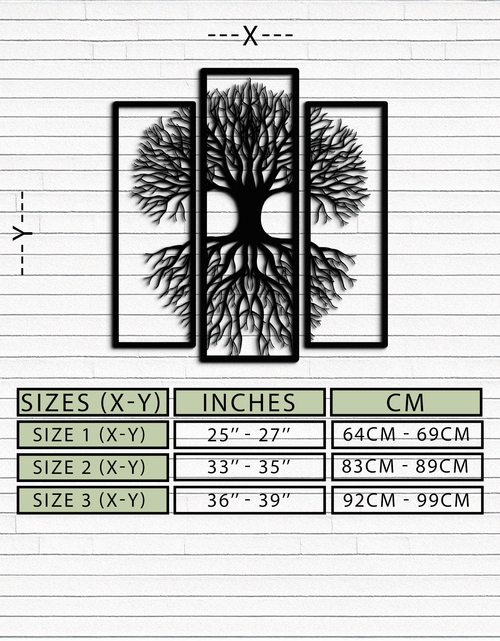 Load image into Gallery viewer, Tree of Life Metal Wall Art – 3-Panel Nature Decor - KAF214