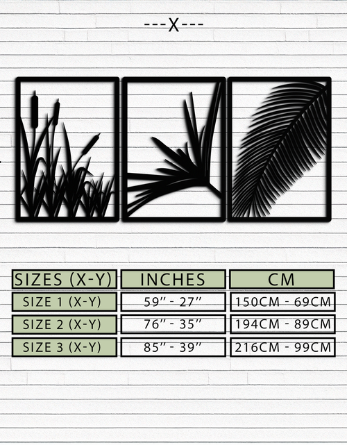 Load image into Gallery viewer, Tropical Metal Wall Art – 3-Panel Botanical Design - KAF216