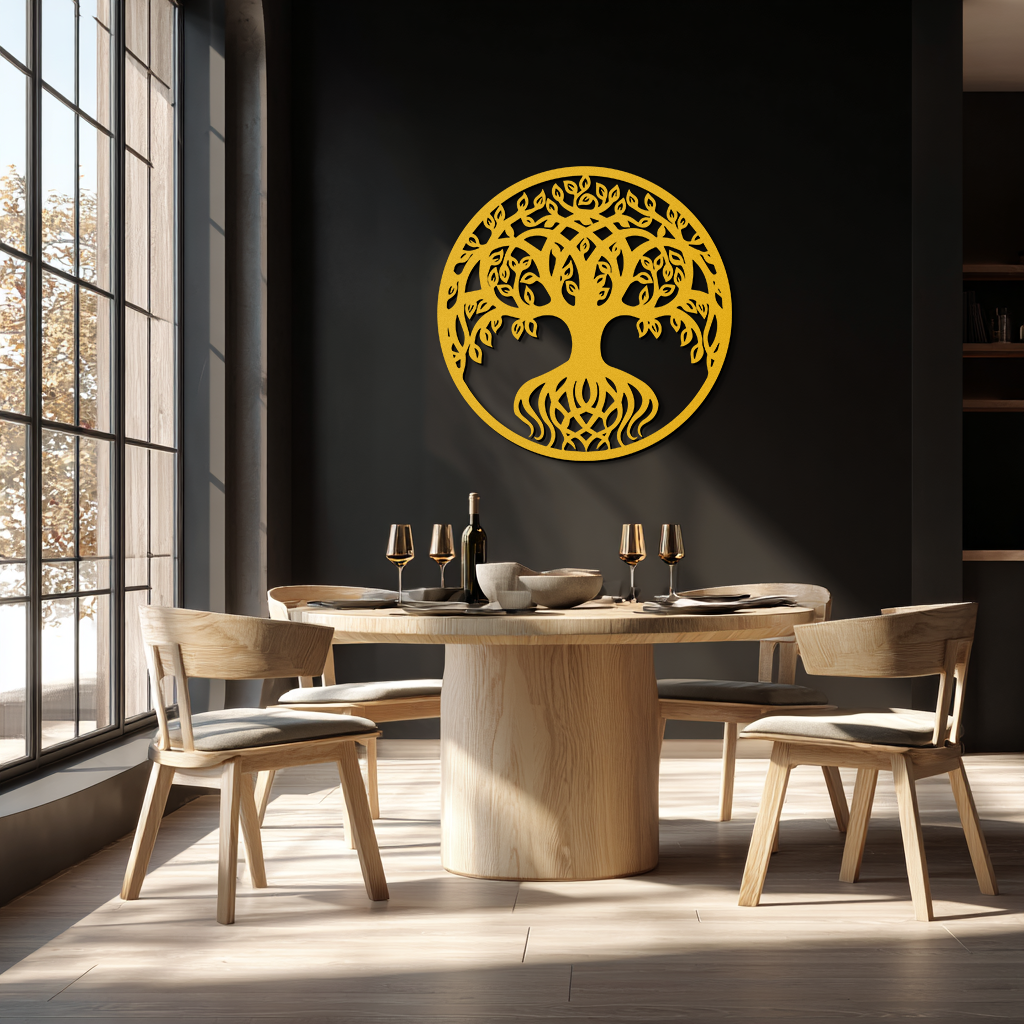 Round Tree of Life Metal Wall Art – Nature-Inspired Decor - KAF217