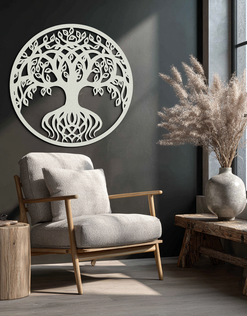 Load image into Gallery viewer, Round Tree of Life Metal Wall Art – Nature-Inspired Decor - KAF217