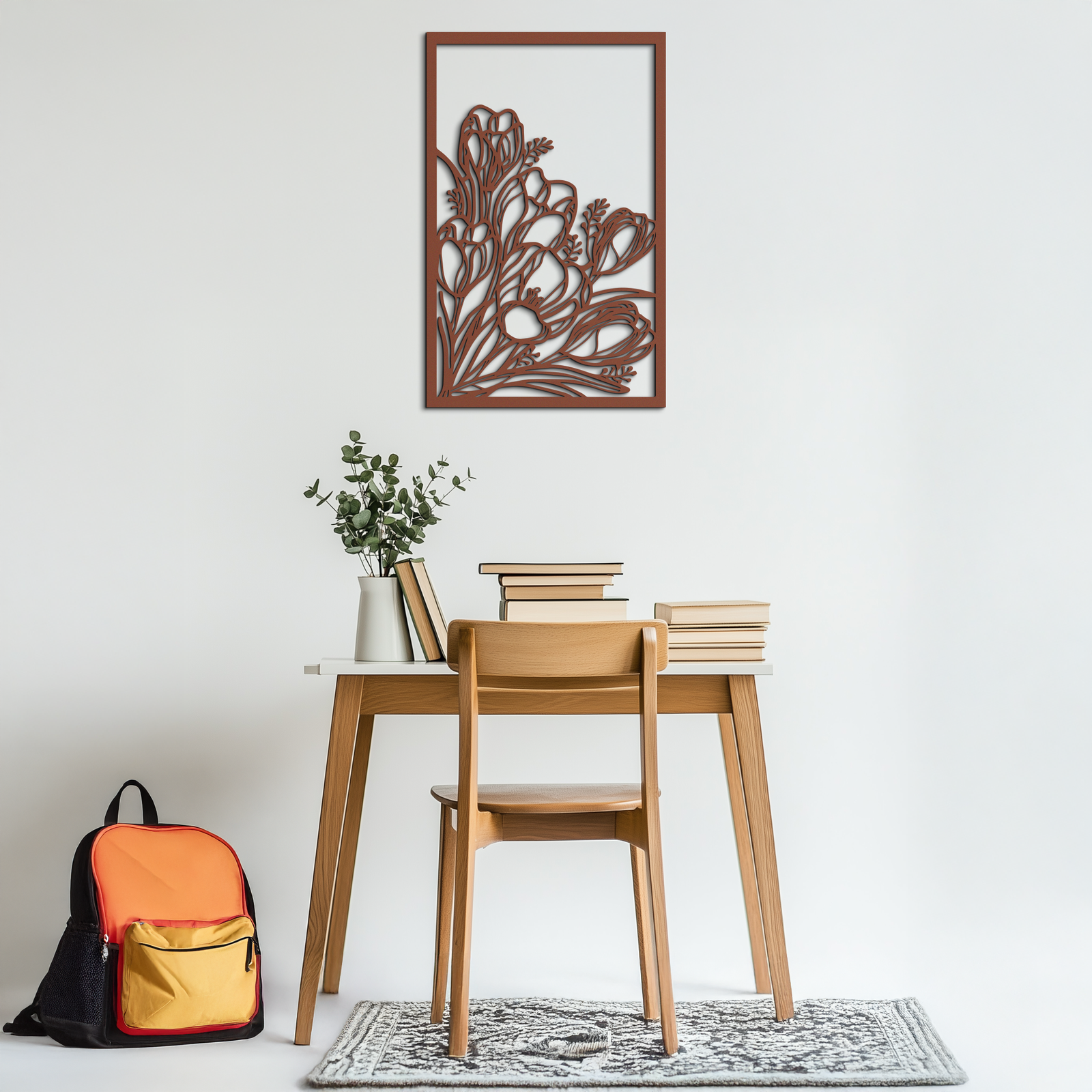 Floral Metal Wall Art – Elegant Botanical Home Decor - KAF219