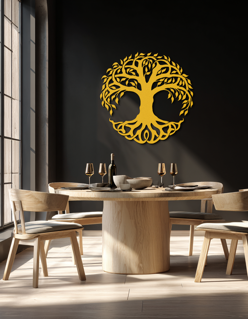 Load image into Gallery viewer, Tree of Life Metal Wall Art – Round Nature-Inspired Decor - KAF220
