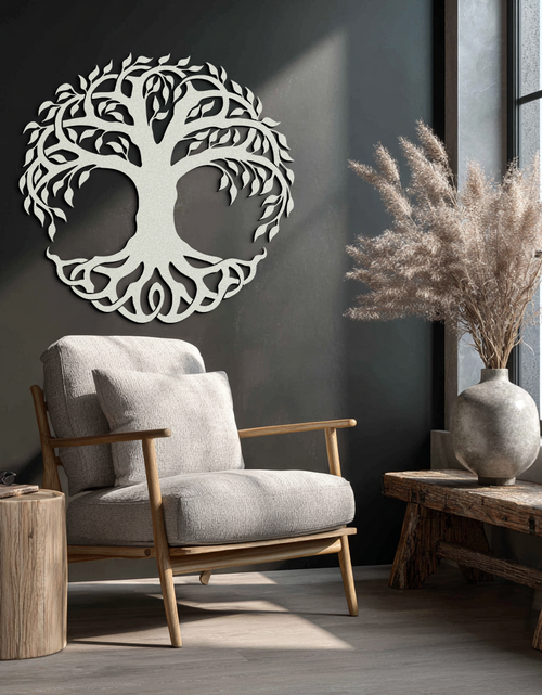 Load image into Gallery viewer, Tree of Life Metal Wall Art – Round Nature-Inspired Decor - KAF220
