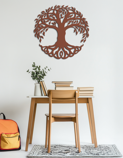 Load image into Gallery viewer, Tree of Life Metal Wall Art – Round Nature-Inspired Decor - KAF220