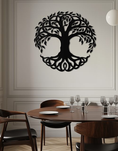 Load image into Gallery viewer, Tree of Life Metal Wall Art – Round Nature-Inspired Decor - KAF220