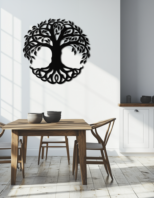 Load image into Gallery viewer, Tree of Life Metal Wall Art – Round Nature-Inspired Decor - KAF220