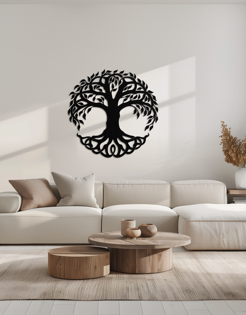 Load image into Gallery viewer, Tree of Life Metal Wall Art – Round Nature-Inspired Decor - KAF220