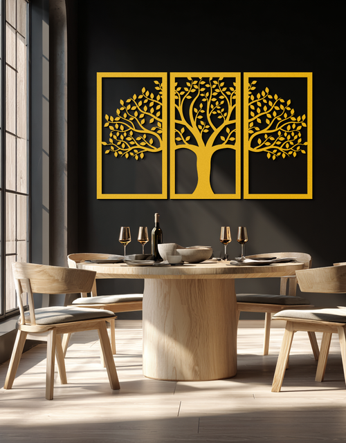 Load image into Gallery viewer, Tree of Life Metal Wall Art – 3-Panel Nature Decor - KAF221
